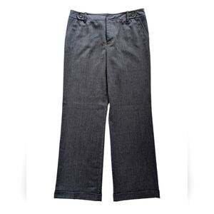 Wide-leg herringbone trousers